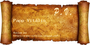 Papp Vitális névjegykártya