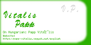 vitalis papp business card